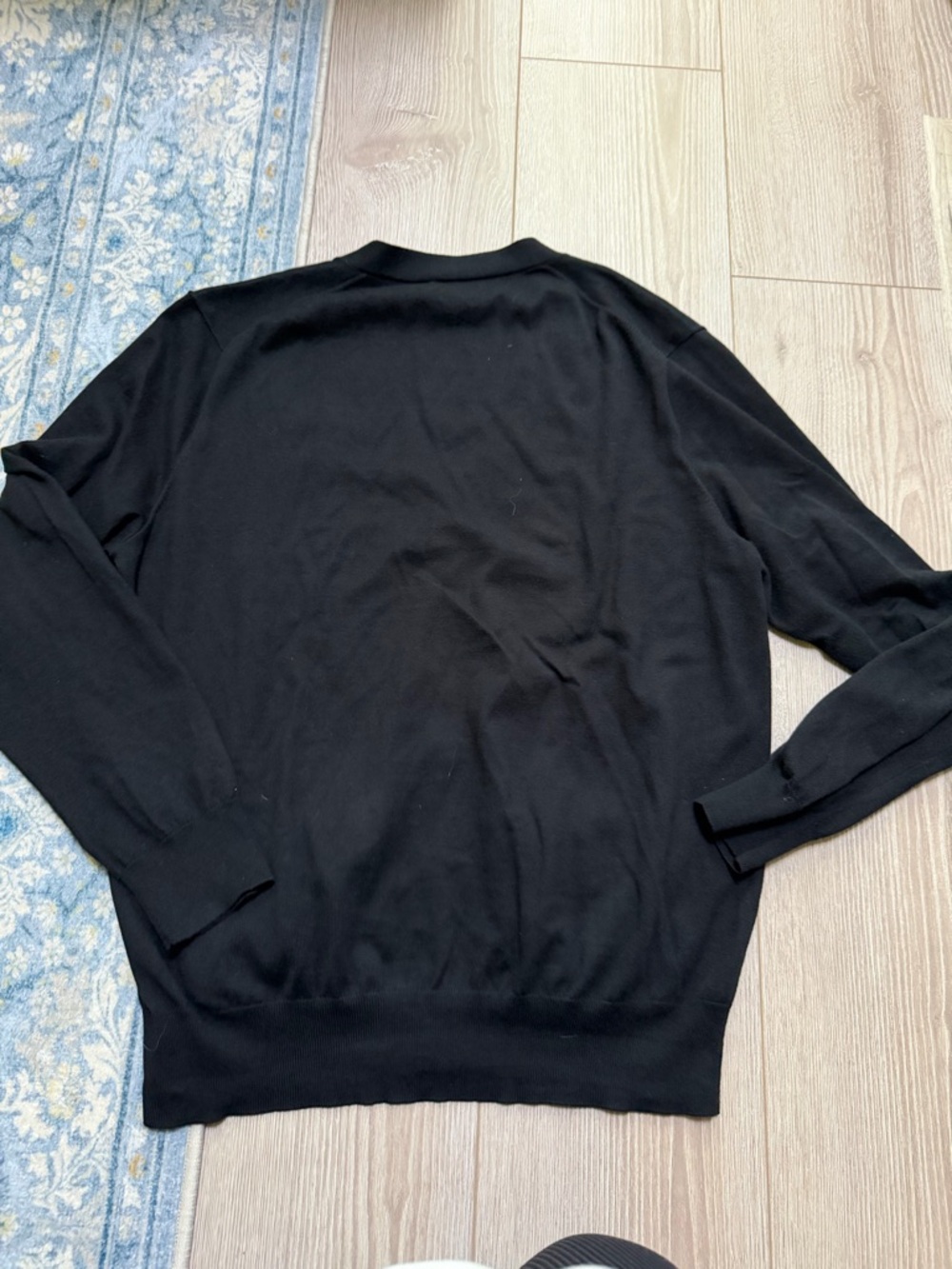 Polo Ralph Lauren Black V-Neck Pima Cotton Cardigan Preppy Classic Blue Label - Picture 4 of 5
